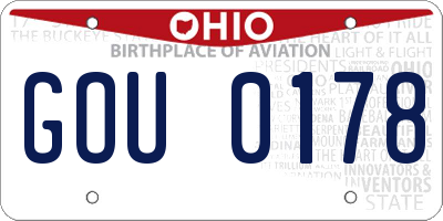OH license plate GOU0178