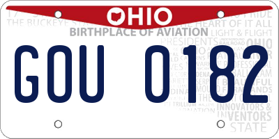 OH license plate GOU0182