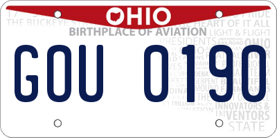 OH license plate GOU0190
