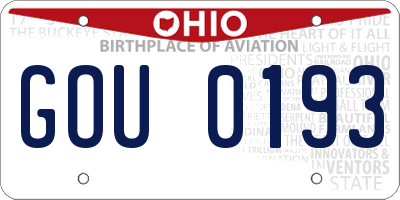 OH license plate GOU0193