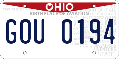 OH license plate GOU0194