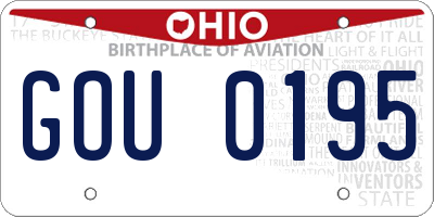 OH license plate GOU0195