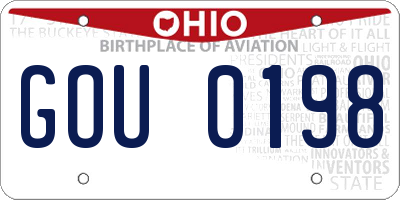 OH license plate GOU0198