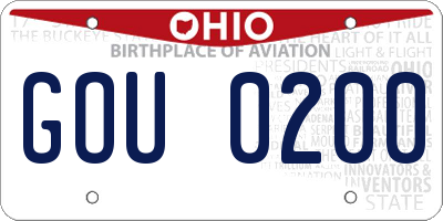 OH license plate GOU0200