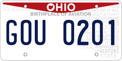 OH license plate GOU0201