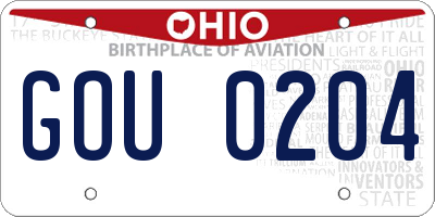 OH license plate GOU0204
