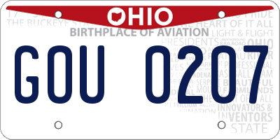 OH license plate GOU0207