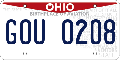 OH license plate GOU0208