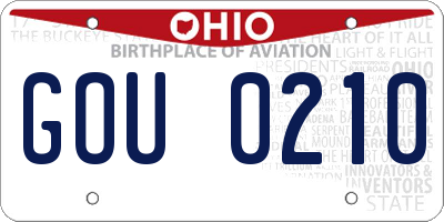 OH license plate GOU0210