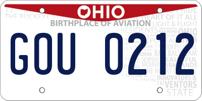 OH license plate GOU0212