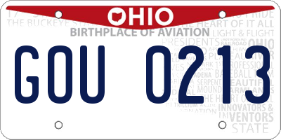 OH license plate GOU0213