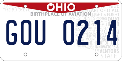 OH license plate GOU0214