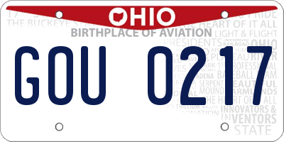 OH license plate GOU0217