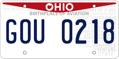OH license plate GOU0218