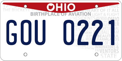 OH license plate GOU0221