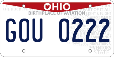 OH license plate GOU0222