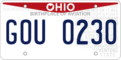 OH license plate GOU0230