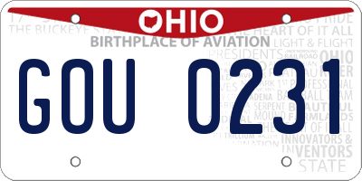 OH license plate GOU0231