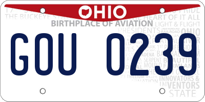 OH license plate GOU0239