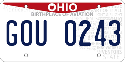 OH license plate GOU0243