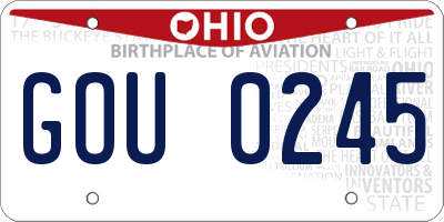 OH license plate GOU0245