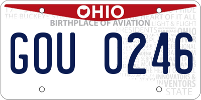 OH license plate GOU0246