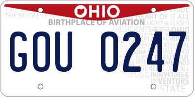 OH license plate GOU0247