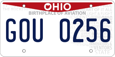 OH license plate GOU0256