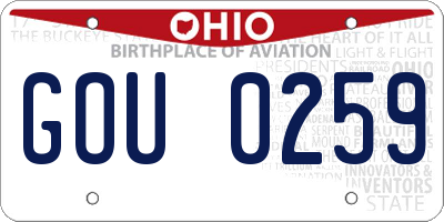 OH license plate GOU0259