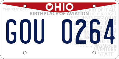 OH license plate GOU0264