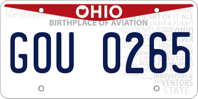 OH license plate GOU0265