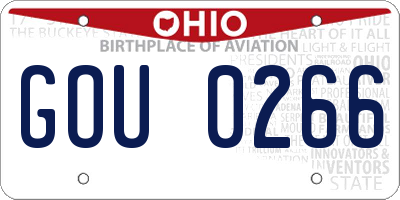 OH license plate GOU0266