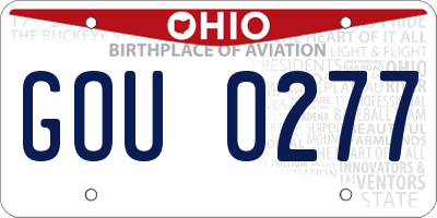 OH license plate GOU0277
