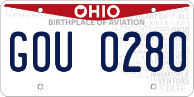 OH license plate GOU0280