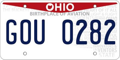 OH license plate GOU0282