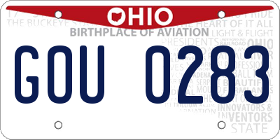OH license plate GOU0283
