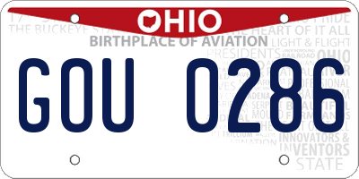 OH license plate GOU0286