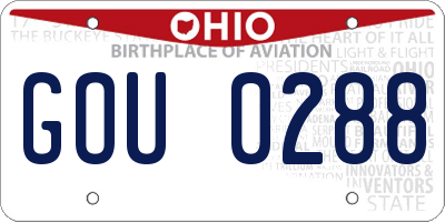 OH license plate GOU0288