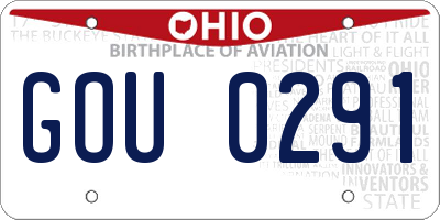 OH license plate GOU0291