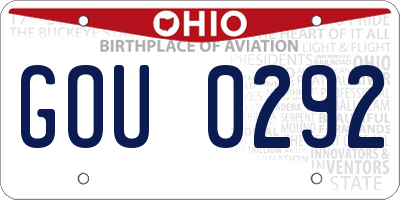 OH license plate GOU0292