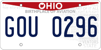 OH license plate GOU0296