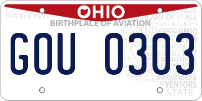 OH license plate GOU0303