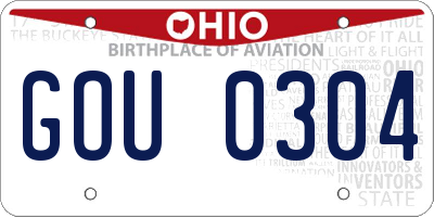 OH license plate GOU0304