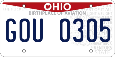 OH license plate GOU0305