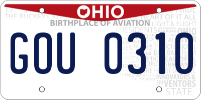 OH license plate GOU0310