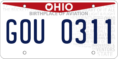 OH license plate GOU0311