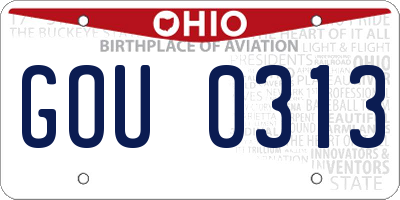 OH license plate GOU0313