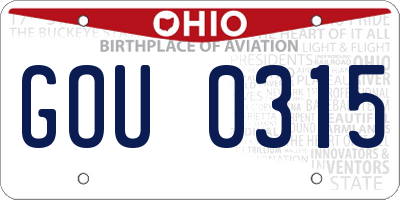 OH license plate GOU0315