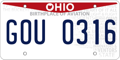 OH license plate GOU0316