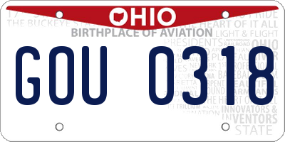 OH license plate GOU0318